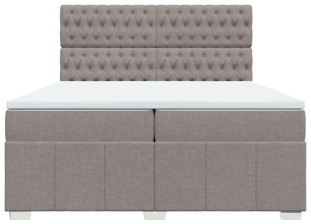 vidaXL Κρεβάτι Boxspring με Στρώμα Taupe 200x200 εκ. Υφασμάτινο