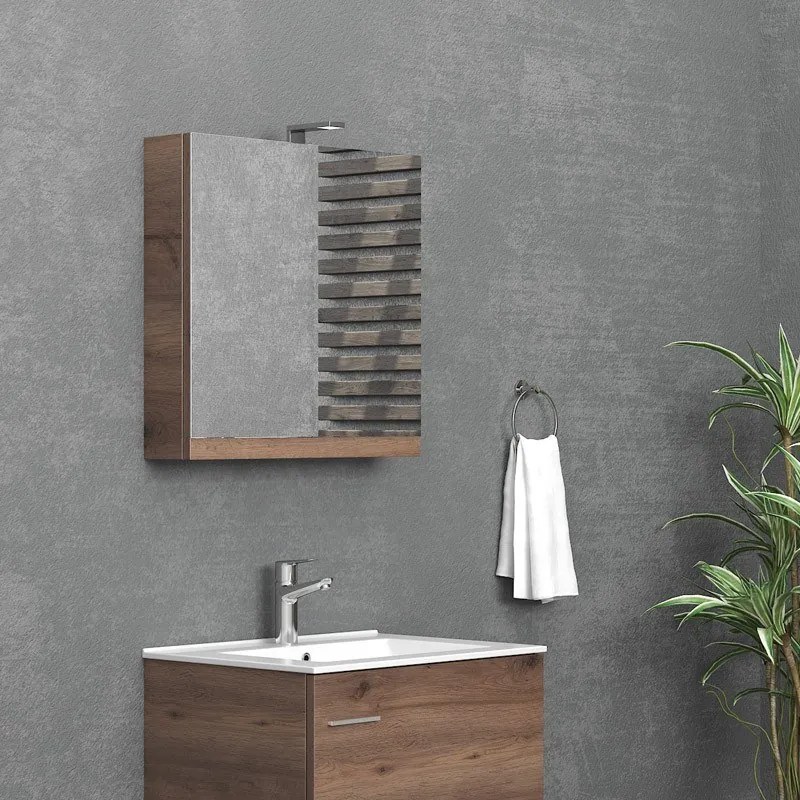 Karag Τετράγωνος Καθρέπτης Μπάνιου 60x60cm Brown 8702