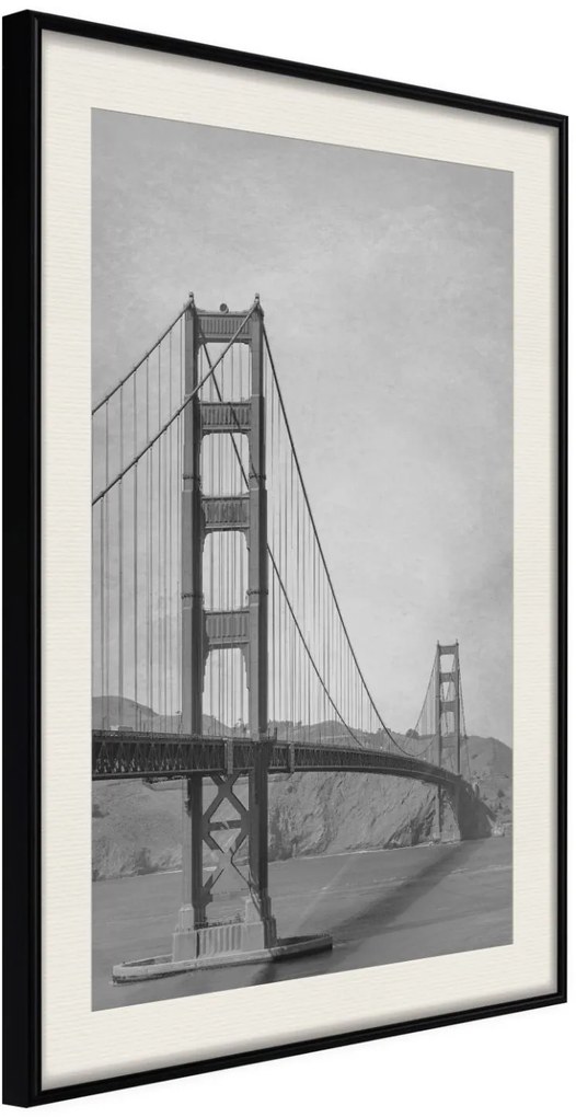 Αφίσα - Bridge in San Francisco II - 20x30 - Μαύρο - Με πασπαρτού