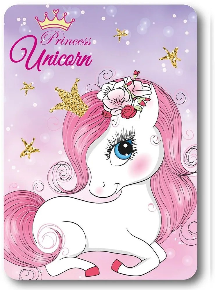 Κουβέρτα Βρεφική Fleece Unicorn 24 Pink DimCol Κούνιας 100x140cm Πολυέστερ