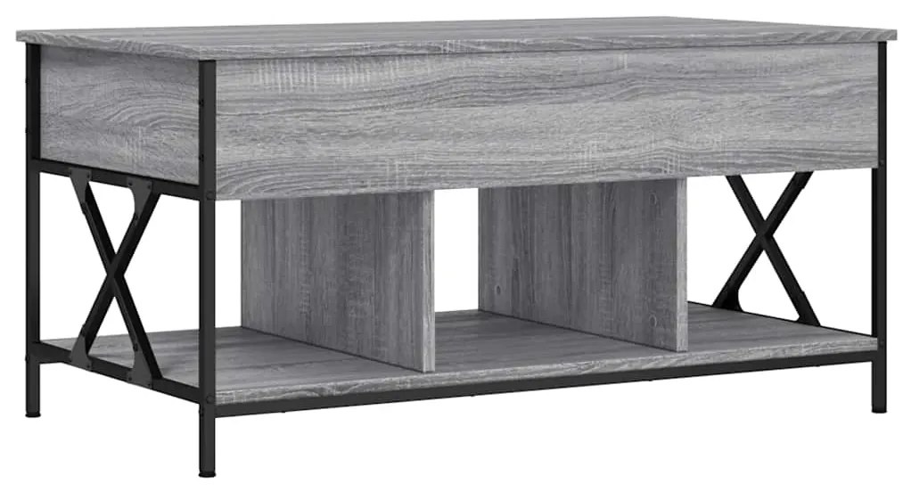 vidaXL Τραπεζάκι Σαλονιού Γκρι Sonoma 100x55x50 εκ. Επεξ. Ξύλο/Μέταλλο