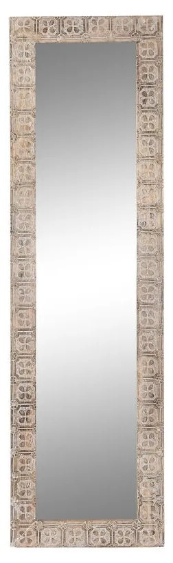 Τοίχο καθρέφτη DKD Home Decor 44 x 3 x 150 cm Κρυστάλλινο Καφέ Λευκό Ξύλο από Μάνγκο Ινδός Ξύλο MDF Μαρινάτος