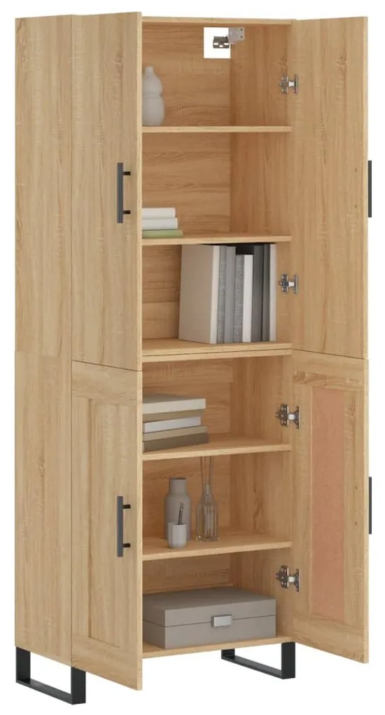 vidaXL Ντουλάπι Sonoma δρυς 69,5 x 34 x 180 εκ. από Επεξεργασμένο Ξύλο