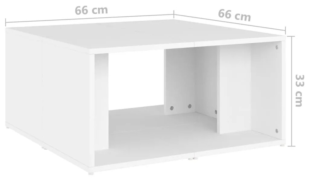 Τραπεζάκια Σαλονιού 4 τεμ. Λευκά 33 x 33 x 33 εκ. Επεξ. Ξύλο - Λευκό