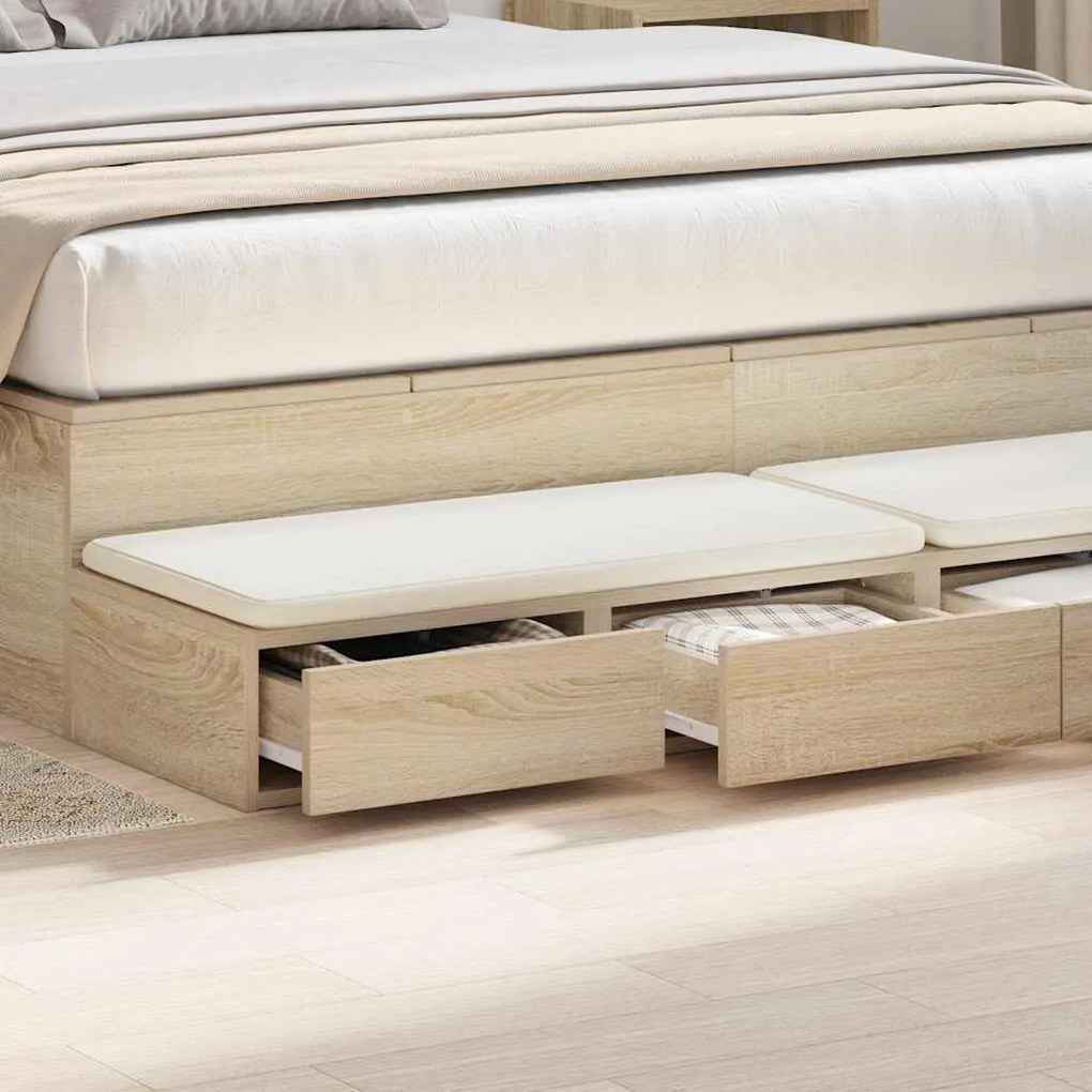 vidaXL Συρτάρια κρεβατιού με συρτάρι Sonoma Δρυς 140 x 36.5 x 16.5 εκ