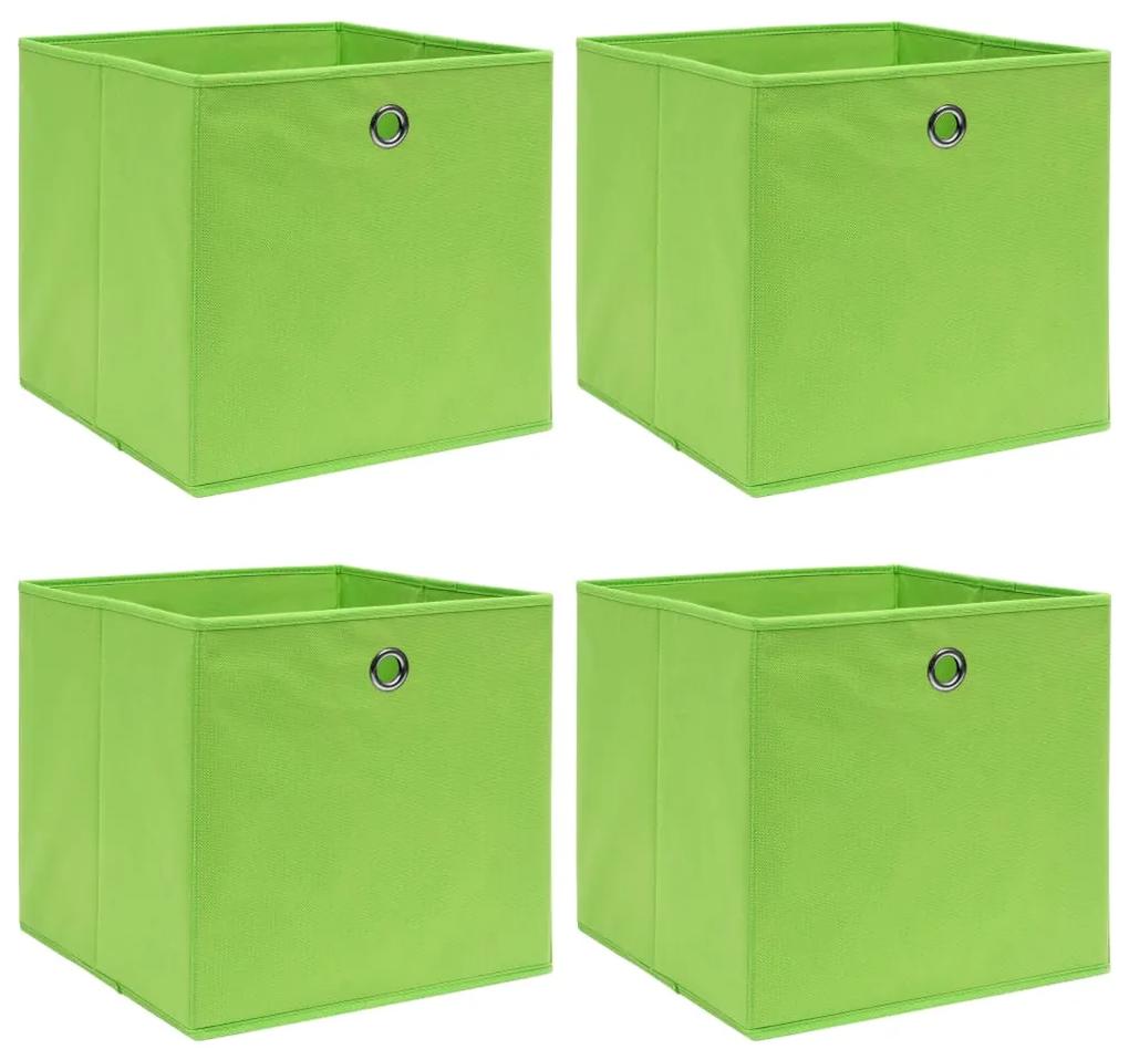 Κουτιά Αποθήκευσης 4 τεμ. Πράσινα 32 x 32 x 32 εκ. Υφασμάτινα