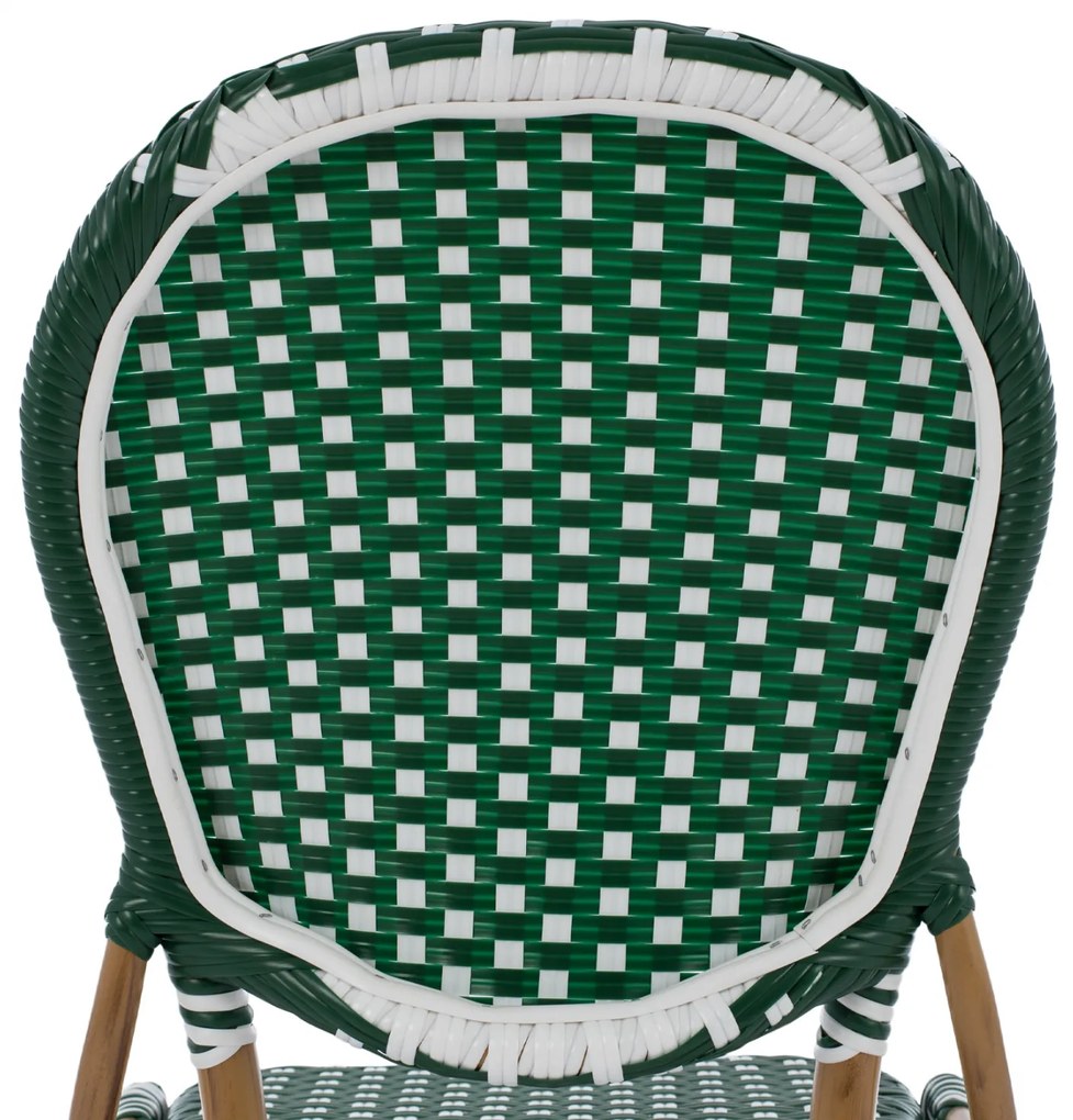 ΚΑΡΕΚΛΑ ΑΛΟΥΜΙΝΙΟΥ BAMBOO LOOK ΜΕ WICKER ΠΡΑΣΙΝΟ ΛΕΥΚΟ HM5792.01 47x55x98 εκ. - 0610300 - HM5792.01