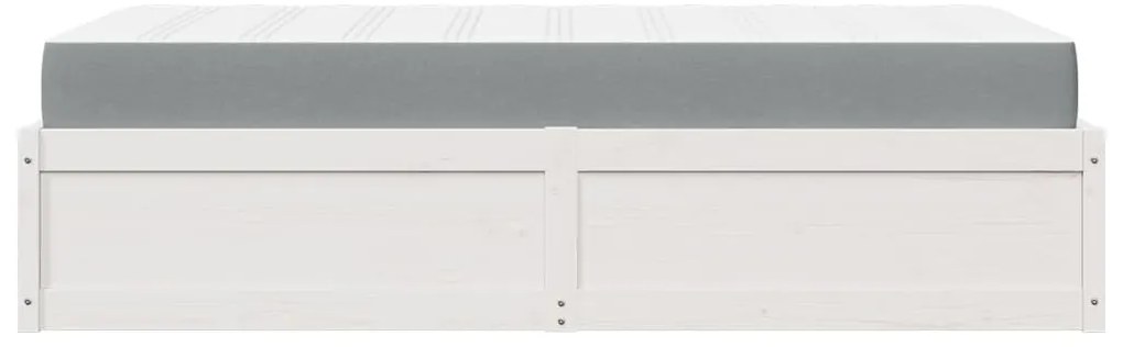 vidaXL Κρεβάτι με Στρώμα Λευκό 100x200 εκ Μασίφ Ξύλο Πεύκου