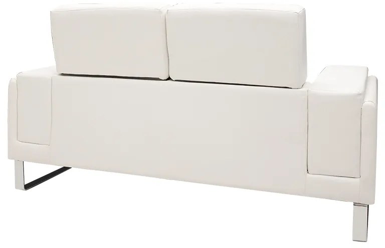 ΚΑΝΑΠΕΣ SHEA PAKOWORLD 2ΘΕΣΙΟΣ PU IVORY-INOX 158X80X87ΕΚ