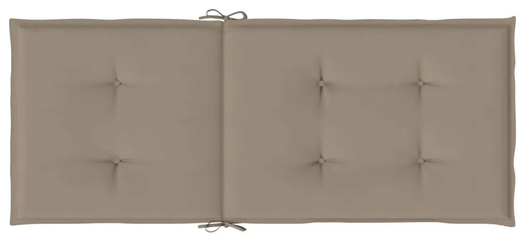 Μαξιλάρια Καρέκλας Κήπου με Πλάτη 2 τεμ. Taupe 120x50x3 εκ. - Μπεζ-Γκρι