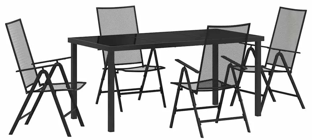 vidaXL Σέτ φαγητού για κήπο 5 pcs Ανθρακί Χάλυβας με επίστρωση πούδρας