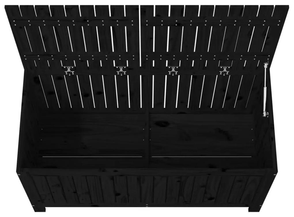 Κουτί Αποθήκευσης Κήπου Μαύρο 147x68x64 εκ. Μασίφ Ξύλο Πεύκου - Μαύρο
