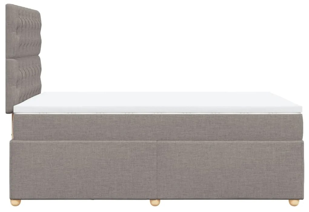 vidaXL Κρεβάτι Boxspring με Στρώμα Taupe 120x190 εκ. Υφασμάτινο