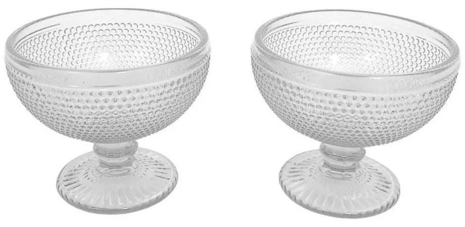 Μπωλ Γυάλινο Παγωτού Με Πόδι Dot Σετ 6 Τμχ Clear 373-00-554 Glass