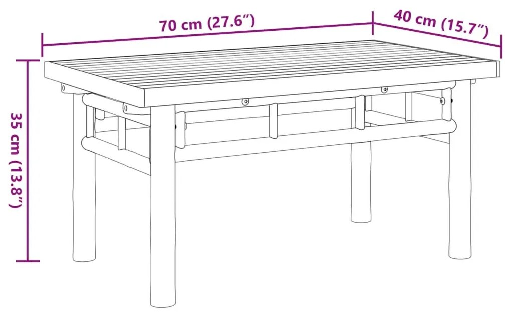 Τραπεζάκι Σαλονιού 70x40x35 εκ. από Μπαμπού - Καφέ