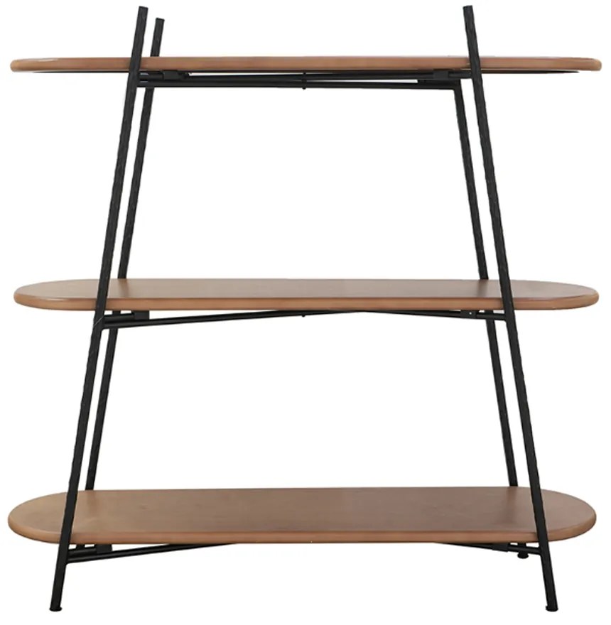 Artekko Shelf Ραφιέρα Βιβλιοθήκη 3 Επιπέδων MDF Μέταλλο Καφέ Μαύρο (108x35.5x107)cm Artekko 86709