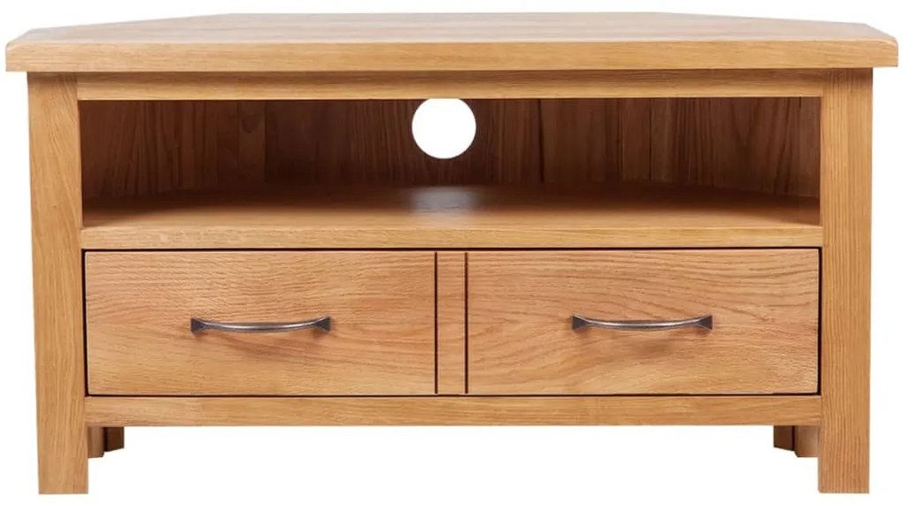 vidaXL Έπιπλο Τηλεόρασης με Συρτάρι 88 x 42 x 46 εκ. Μασίφ Ξύλο Δρυός