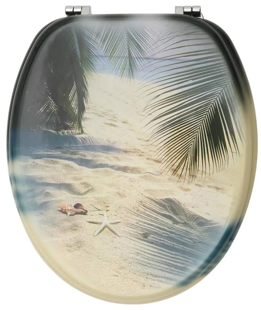 Καλύμματα Λεκάνης με Καπάκια 2 τεμ. Σχέδιο Παραλία από MDF - Πολύχρωμο