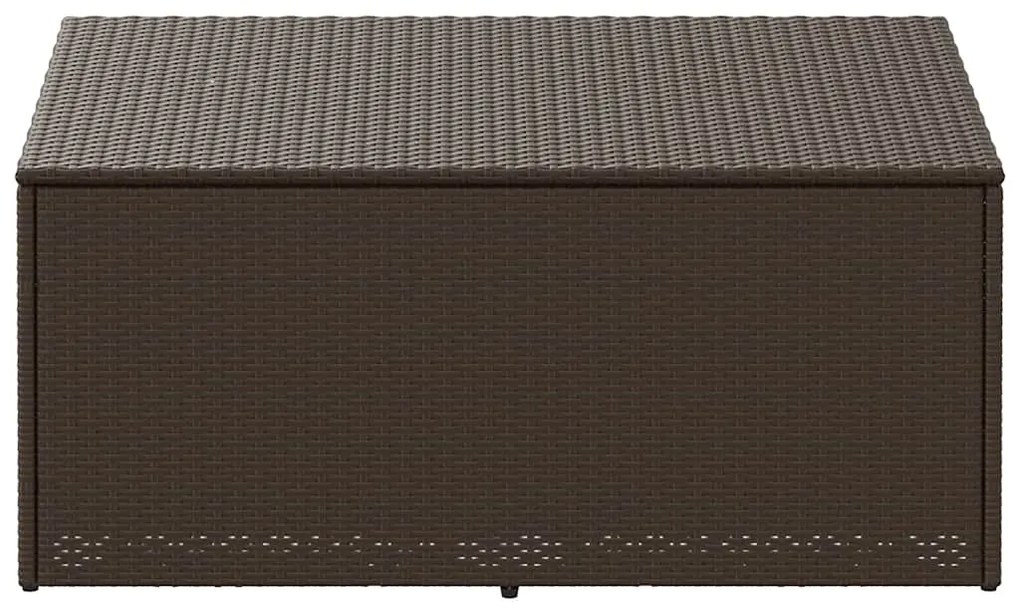 vidaXL Κήπος κουτί αποθήκευσης καφέ 110x50x58 cm Poly Rattan