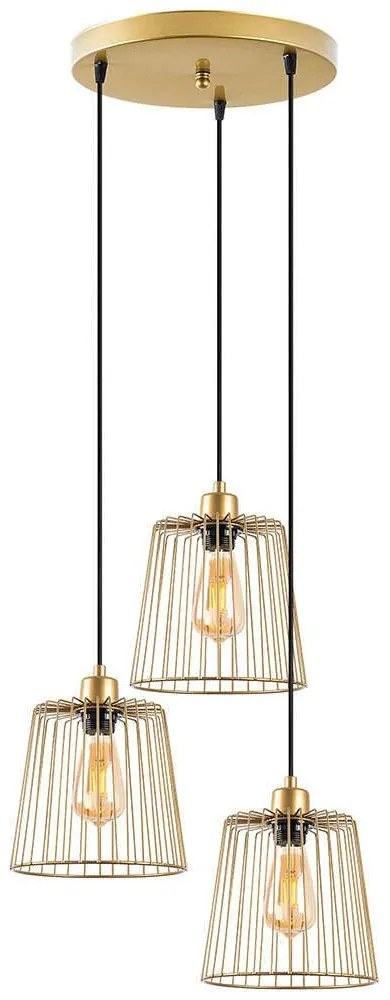 Φωτιστικό Οροφής Pirlo 942FLG1493 50x50x114cm 3xE27 40W Gold Opviq