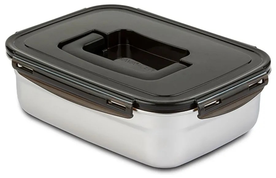 Φαγητοδοχείο Acer 10-002-005 25,7x18,9x8cm 2500ml Inox-Black Nava Stainless Steel
