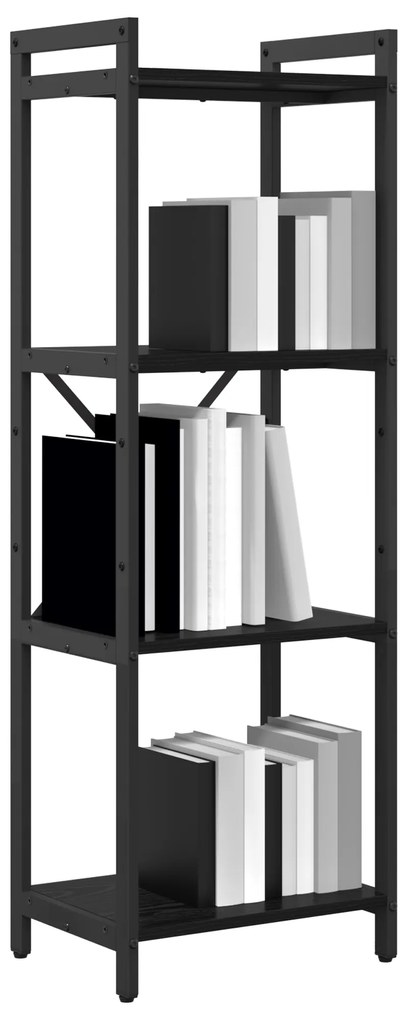 vidaXL Βιβλιοθήκη Μαύρη δρυς 40 x 30 x 118 εκ Επεξεργασμένο ξύλο