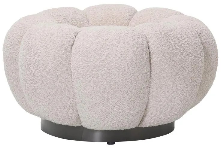 Σκαμπό Nester μπουκλέ ύφασμα σε μπεζ απόχρωση Φ60x31εκ 61x61x32.5 εκ.