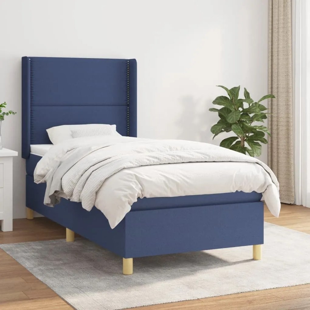 ΚΡΕΒΑΤΙ BOXSPRING ΜΕ ΣΤΡΩΜΑ ΜΠΛΕ 100 X 200 ΕΚ. ΥΦΑΣΜΑΤΙΝΟ 3131895