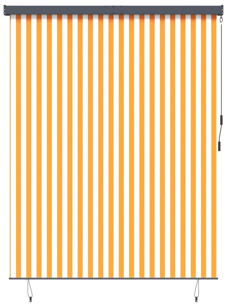 vidaXL Εξωτερικό ρολό Striped Πορτοκαλί και λευκό 220 x 250 cm ύφασμα