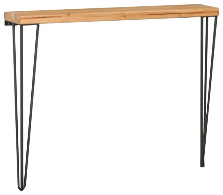 Κονσόλα Tetty καρυδί-μαύρο 90x14x75εκ Υλικό: WOOD - METAL 120-000306