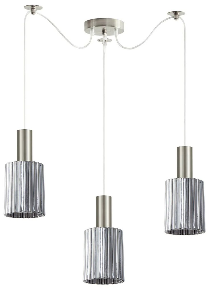 Φωτιστικό Οροφής Τρίφωτο Homelighting 77-8394 Nickel/Smoked