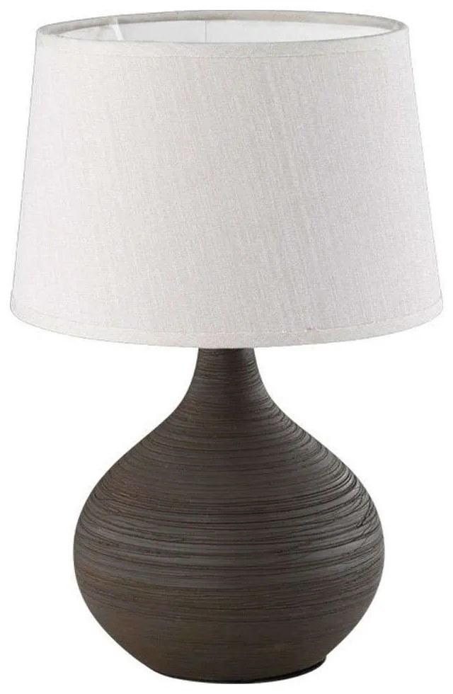 Φωτιστικό Επιτραπέζιο Martin R50371026 1xE14 40W Φ20cm 29cm Brown-White RL Lighting Κεραμικό,Ύφασμα