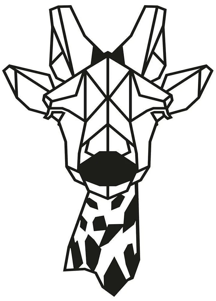 Διακοσμητικό Τοίχου Giraffe 891TNL1172 33x50cm Black Wallity Metal