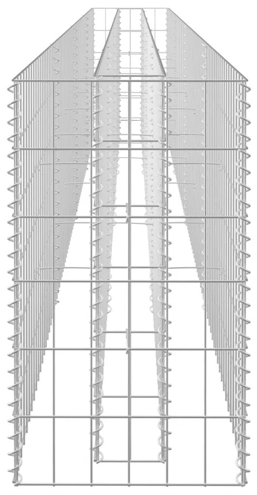 Συρματοκιβώτιο-Γλάστρα Υπερυψωμένη 360x30x60 εκ. Γαλβ. Χάλυβας - Ασήμι