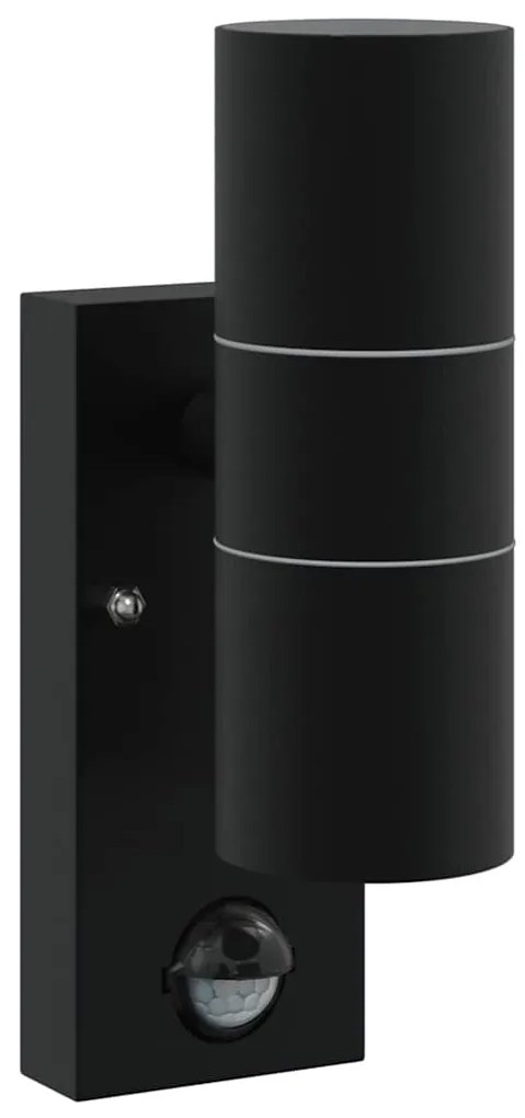 vidaXL Εξωτερικά Φωτιστικά Τοίχου 2 pcs Μαύρο 7 x 10 x 22 εκ