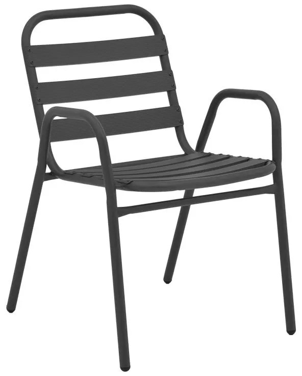 Σετ κήπου - Tραπεζαρία Watson - Sussie 3 τεμ. μέταλλο - γυαλί ανθρακί Φ60x70 εκ. 60x60x70 εκ.