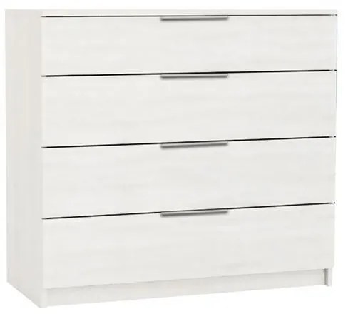 DRAWER Συρταριέρα με 4 Συρτάρια, Απόχρωση Άσπρο