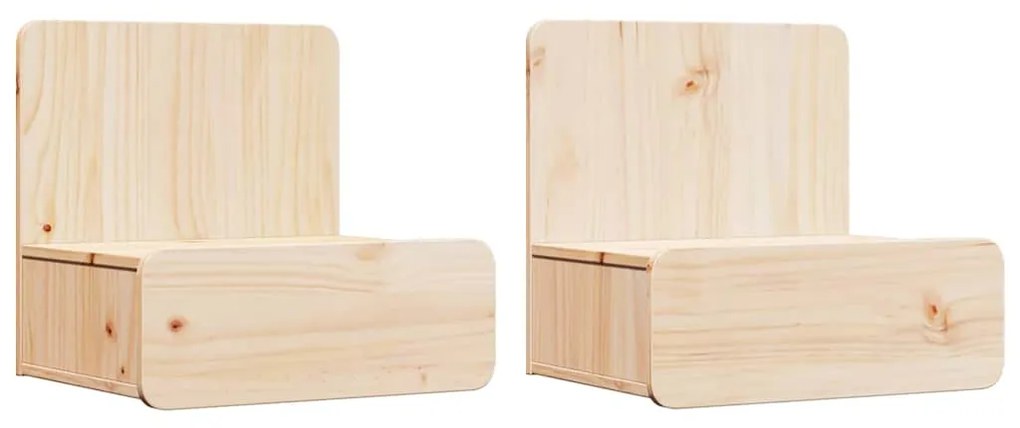 vidaXL Κομοδίνο 2 pcs Καφέ 44 x 32.5 x 40 εκ. Μασίφ ξύλο πεύκου