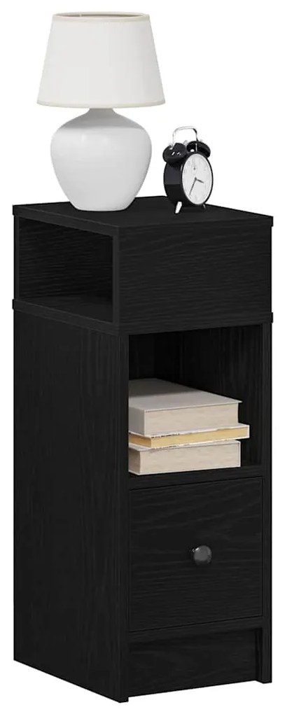 Κομοδίνο με συρτάρι Μαύρο 25x31x66 cm