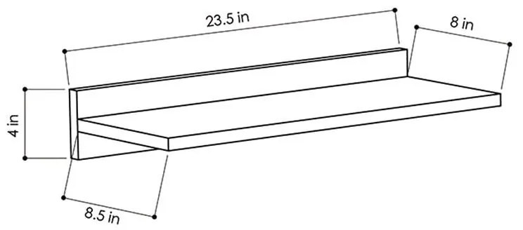 Ραφιέρα τοίχου Duz χρώμα λευκό 60x22x10εκ 60x22x10 εκ.