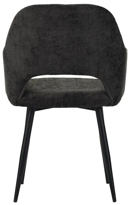 Καρέκλα - Πολυθρόνα Factols Inart μαύρο ύφασμα-πόδι μαύρο μέταλλο 53x61x84εκ 2αδα 53x61x84 εκ.