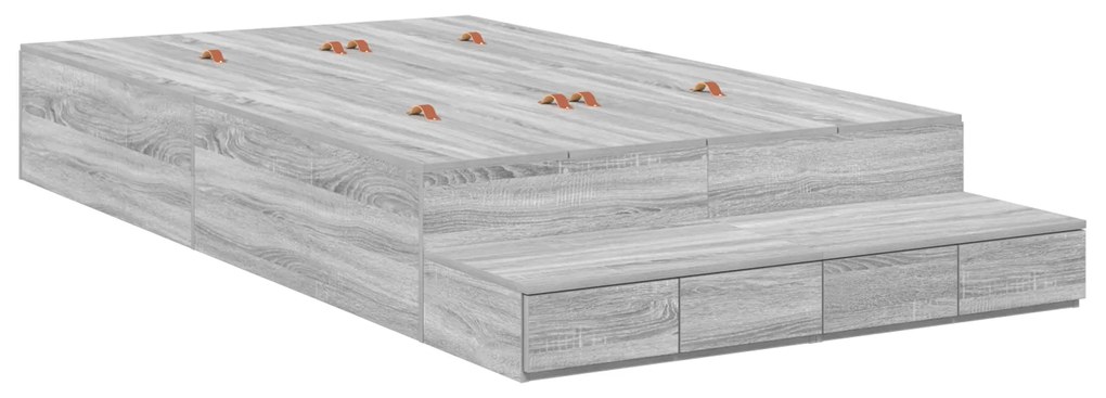 vidaXL Κρεβάτι αποθήκευσης Γκρι Σονόμα 120x200 εκ.