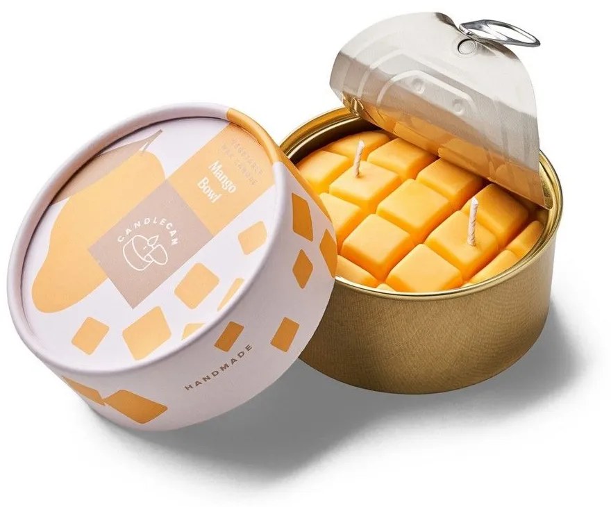 Αρωματικό Φυτικό Κερί Γκουρμέ Σε Κονσέρβα Mango Candle Hand Vegetable Candle