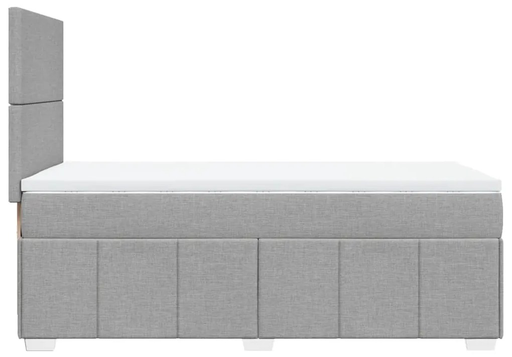 vidaXL Κρεβάτι Boxspring με Στρώμα Ανοιχτό Γκρι 100x200 εκ. Υφασμάτινο