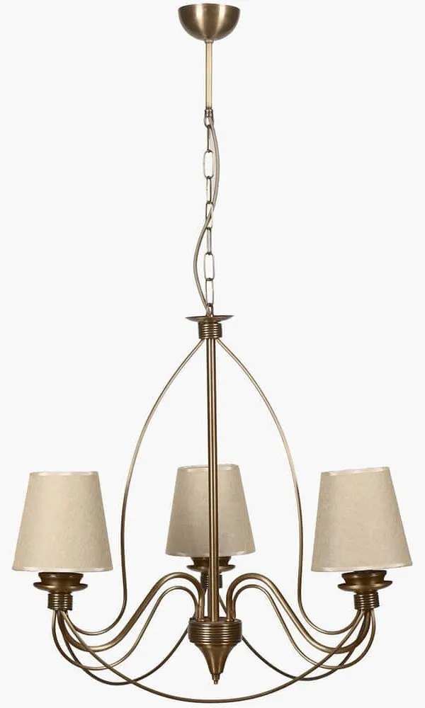 Φωτιστικό Οροφής - Πολυέλαιος Berfin 846STL1467 Φ60x90cm 3xE14 40W Gold-Beige Opviq