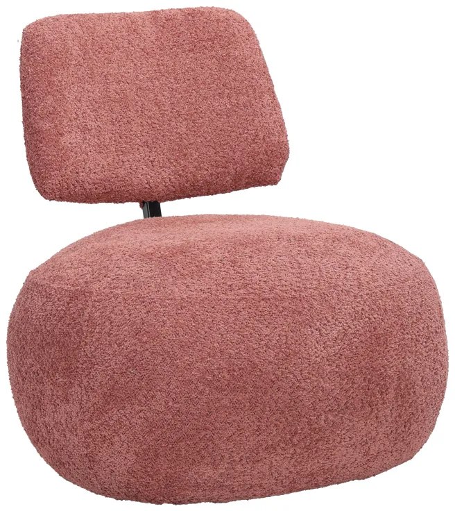 Πολυθρόνα Stonie pakoworld μπουκλέ ύφασμα σε σάπιο μήλο απόχρωση 67x73x67εκ