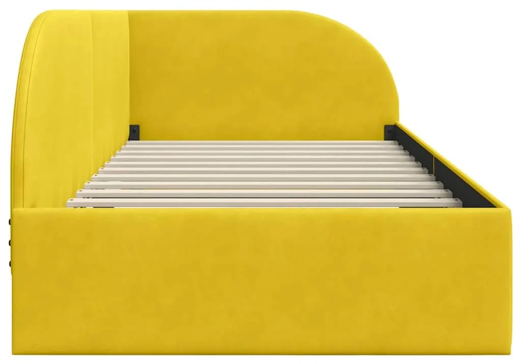 vidaXL Κρεβάτι Γωνίας με κεφαλάρι Κίτρινο 90 x 200 cm Βελούδο