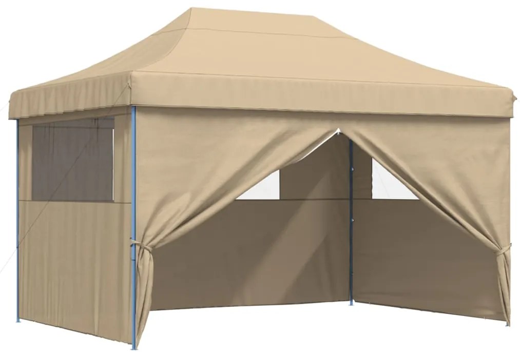 vidaXL Τέντα Εκδηλώσεων με 4 Τοιχώματα Πτυσσόμενη Pop-Up Μπεζ