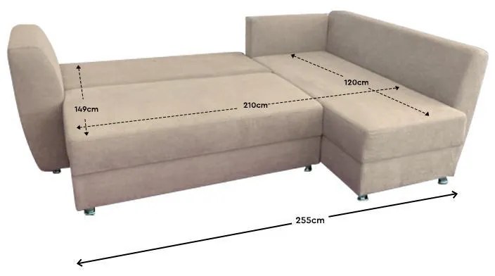Γωνιακός Καναπές Vita Fylliana Μπέζ 255x176x90 εκ. 255x176x90 εκ.
