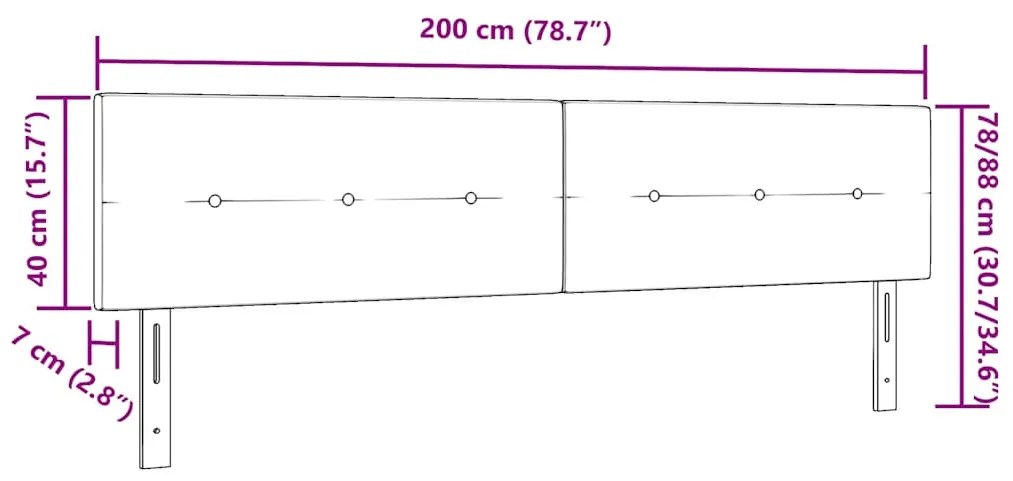 vidaXL Κεφαλάρι Επιτοίχιο με κεφαλάρι Μαύρο 200 cm Βελούδο